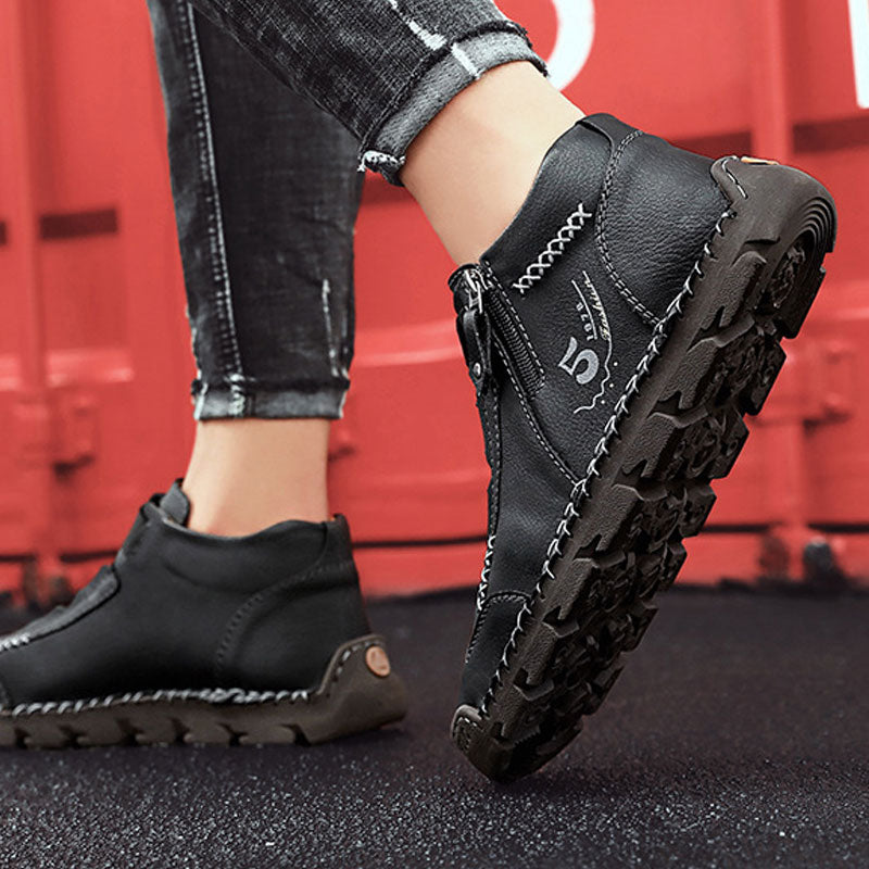 Chaussures Décontractées À La Mode En Cuir Véritable Pour Hommes