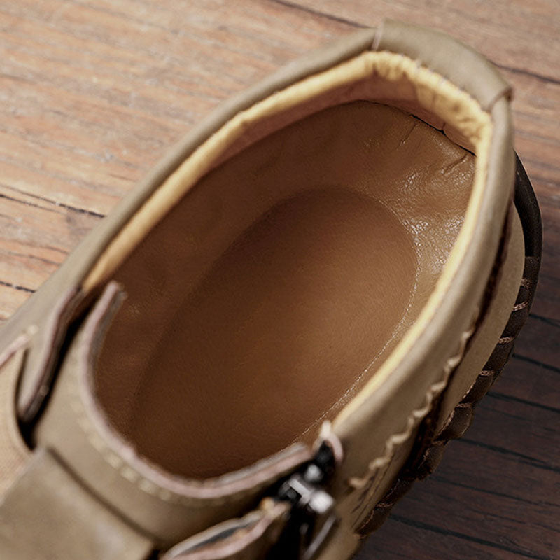 Chaussures Décontractées À La Mode En Cuir Véritable Pour Hommes