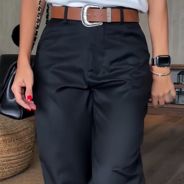 Mathilda | Streifen Anzughose mit hohem Bund und Elegantem Schnitt