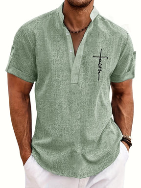 Men’s Kurzarm Stehkragenhemd | Elegant & Leicht