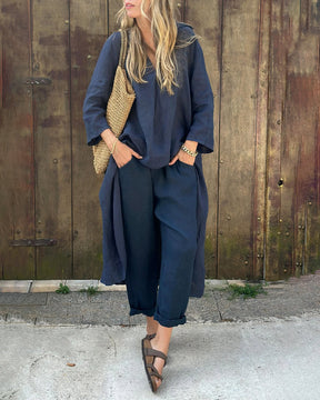 Frauen Elegantes Zweiteiliges Sommer Set | Leicht & Vielseitig