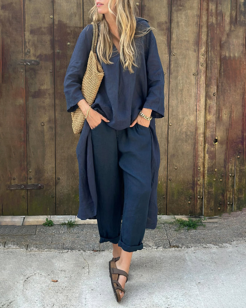 Frauen Elegantes Zweiteiliges Sommer Set | Leicht & Vielseitig