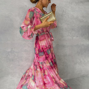 Genevieve | Elegantes Wickelkleid Mit Blumenmuster