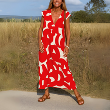 Valérie | Fließendes Damenkleid mit V-Ausschnitt