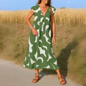 Valérie | Fließendes Damenkleid mit V-Ausschnitt