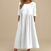 Damen Leichtes Baumwollkleid | Midi