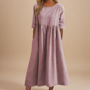 Damen Leichtes Baumwollkleid | Midi