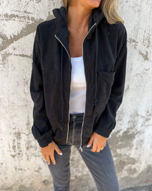 Ella | Cordjacke mit Kapuze und Reißverschluss