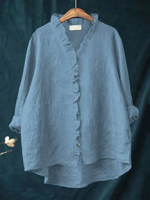 Women’s Lässiges Elegantes Hemd | Baumwoll-Leinen