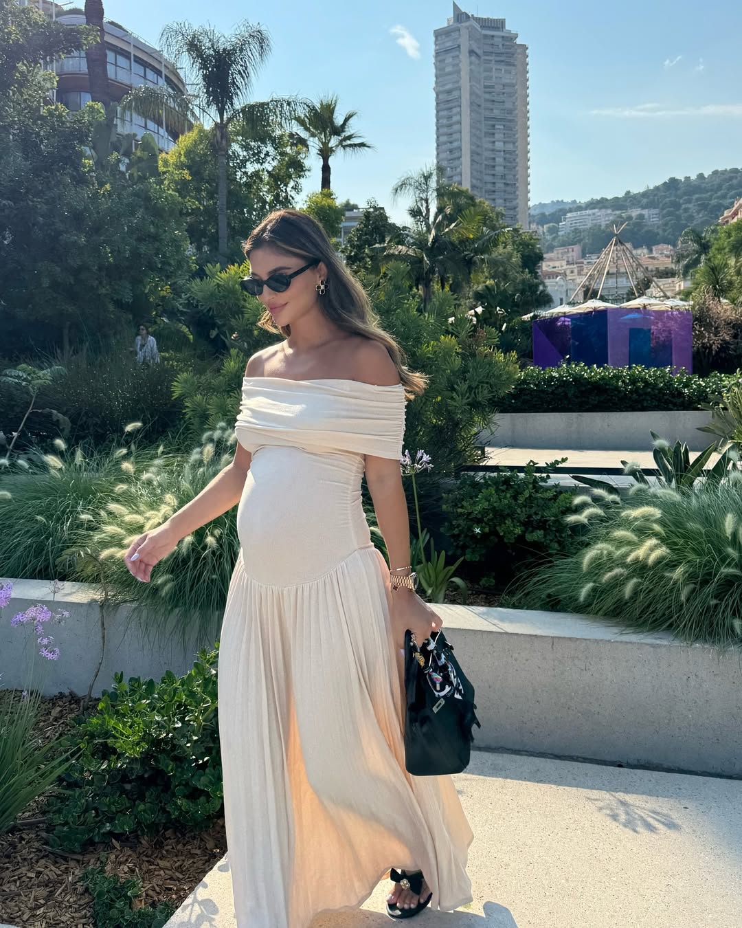Damen Umstands Maxi Kleid | Gefaltet
