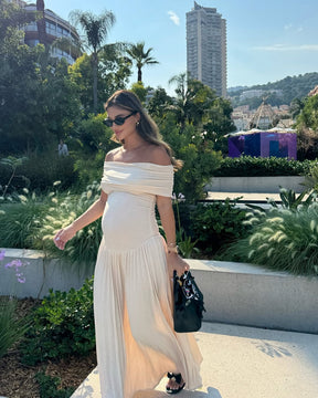 Damen Umstands Maxi Kleid | Gefaltet