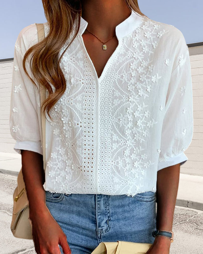 Damen Bestickte Bluse | Elegant