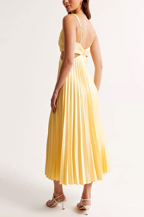 Damen Elegantes Plissiertes Kleid | Maxi