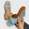 Thalina | Keilabsatz-Sandalen Mit Quadratischer Zehenpartie