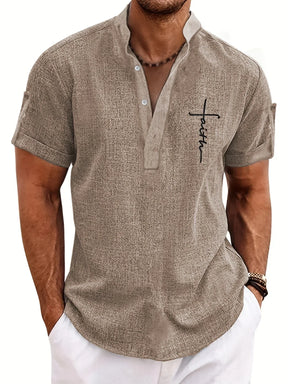 Men’s Kurzarm Stehkragenhemd | Elegant & Leicht