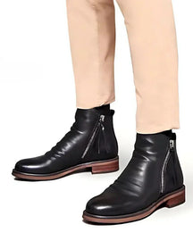 Marmelade | Elegante Lederstiefeletten mit seitlichem Reißverschluss