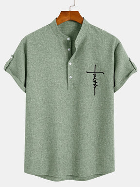 Men’s Kurzarm Stehkragenhemd | Elegant & Leicht
