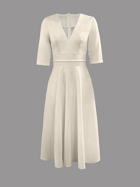 Damen Elegantes Sommerkleid | V-Ausschnitt Midi