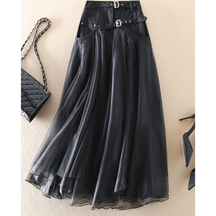 Damen Hoher Taille Lagenlook Midirock
