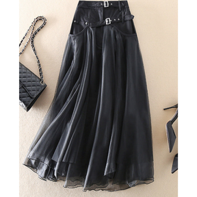 Damen Hoher Taille Lagenlook Midirock