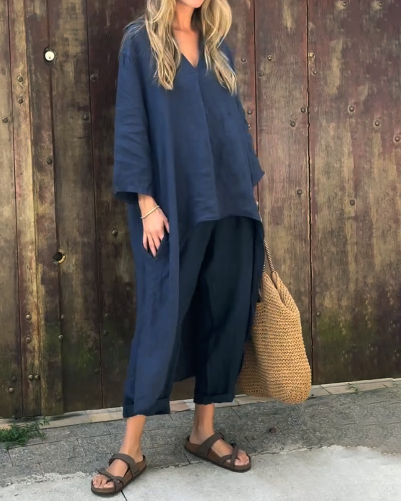 Frauen Elegantes Zweiteiliges Sommer Set | Leicht & Vielseitig