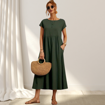 Zara | Luftiges Midikleid Aus Baumwollmix