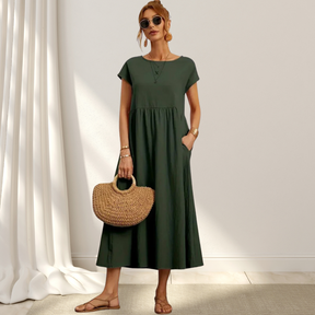 Zara | Luftiges Midikleid Aus Baumwollmix