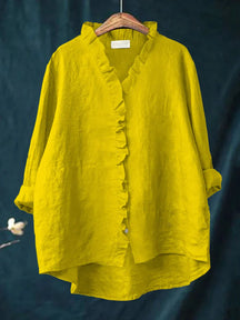 Women’s Lässiges Elegantes Hemd | Baumwoll-Leinen