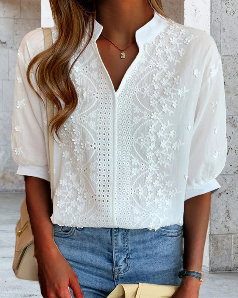 Damen Bestickte Bluse | Elegant
