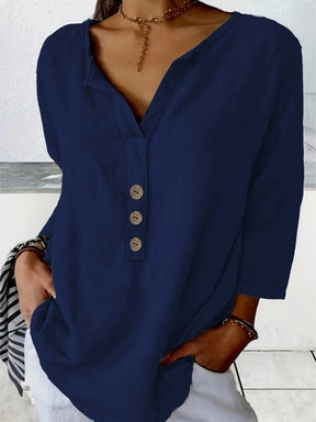 Women’s Lässige Elegante Bluse | Baumwoll-Leinen