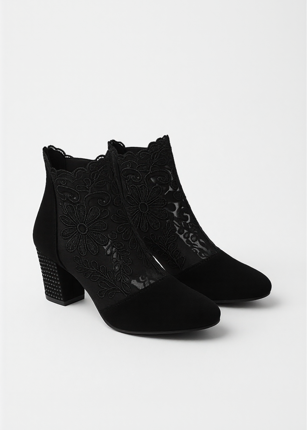 Mia Schnürstiefeletten | Elegante florale Spitze