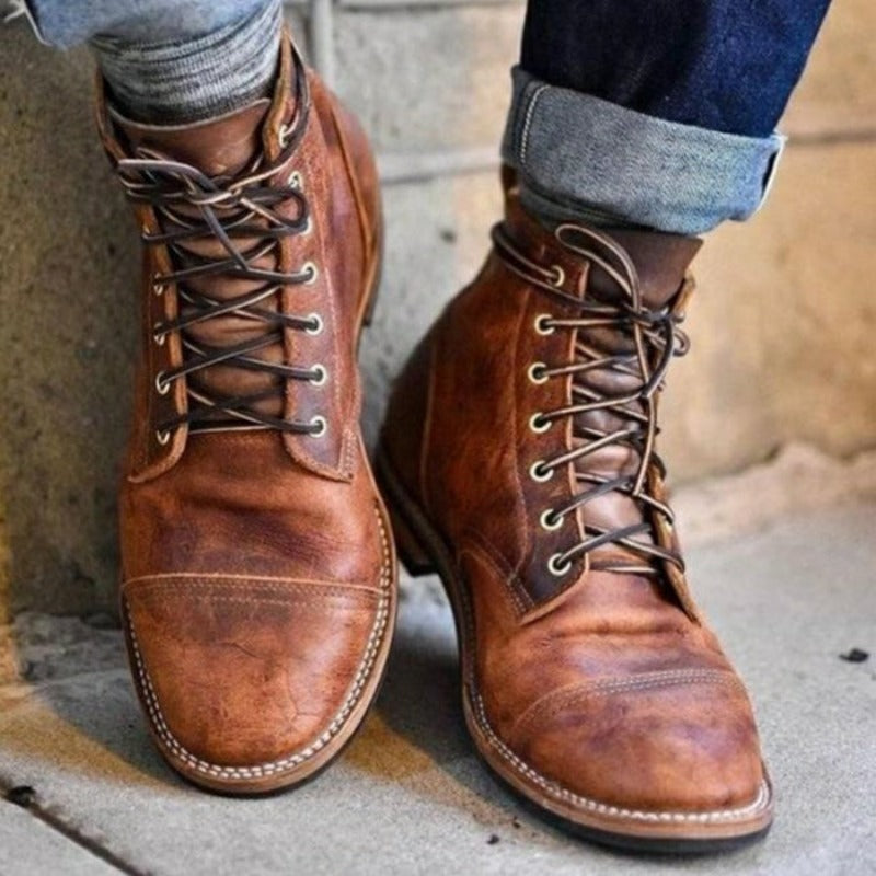 Men’s Elegante Kunstläder Stiefeletten | Warm