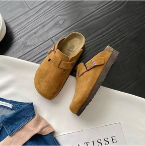 Schlupfclogs Aus Pu-Leder | Verstellbare Schnalle Für Komfort Und Stil