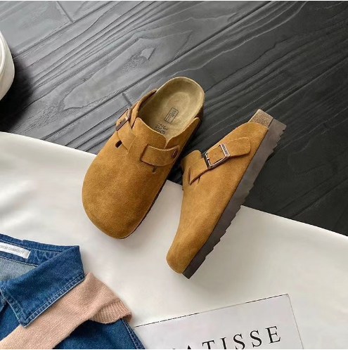Schlupfclogs Aus Pu-Leder | Verstellbare Schnalle Für Komfort Und Stil