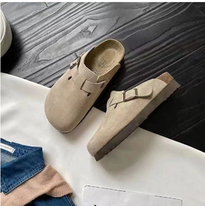 Schlupfclogs Aus Pu-Leder | Verstellbare Schnalle Für Komfort Und Stil