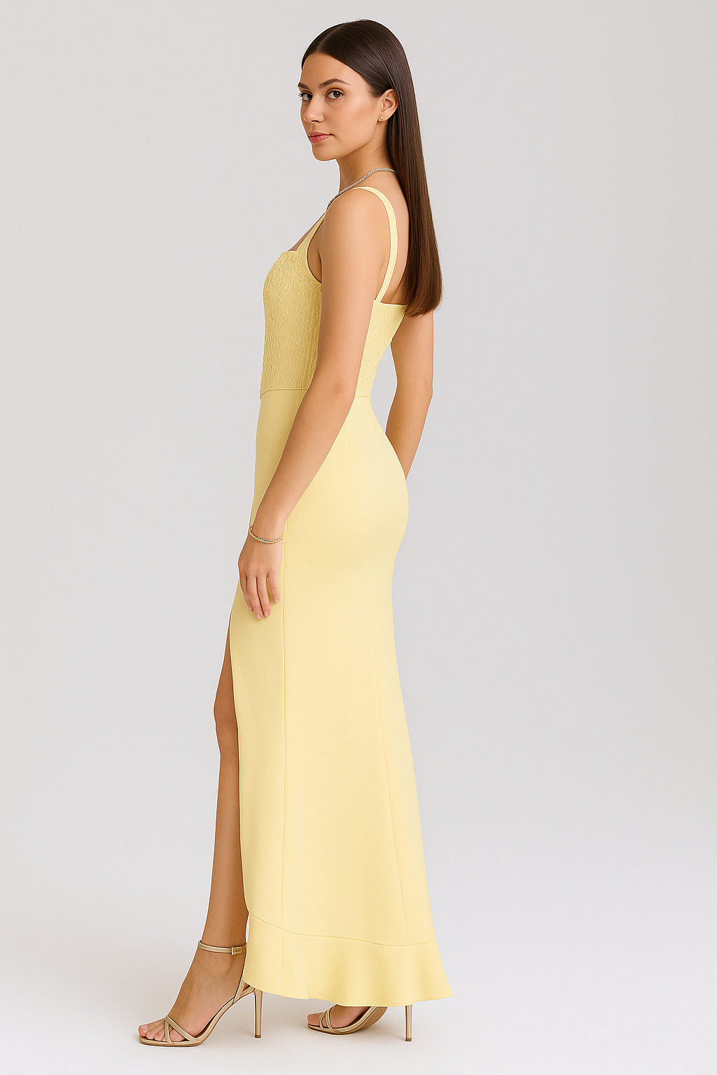 Damen Romantisches Elegantes Kleid | Midi