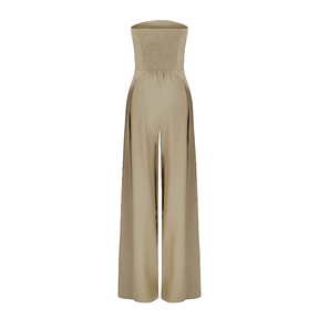 Damen Eleganter Trägerloser Jumpsuit | Weitbeiniger Schnitt