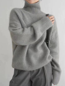 Damen Eleganter Hoher Kragen Pullover | Luxuriös Vielseitig