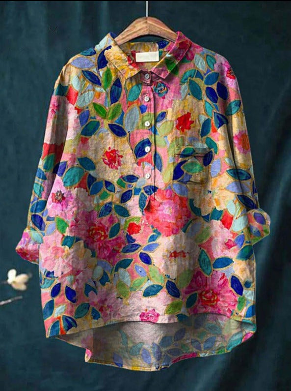 Nelly | Klassische Blumenbluse für Damen