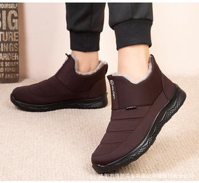 Damen Schneestiefel – Winterschuhe für Frauen – Warm gefütterte Winterstiefeletten – Outdoor Reißverschluss Wasserdicht Zum Hineinschlüpfen Bequeme Schuhe