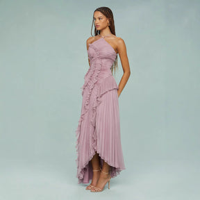 Damen Lockeres Flieder Kleid | Midi