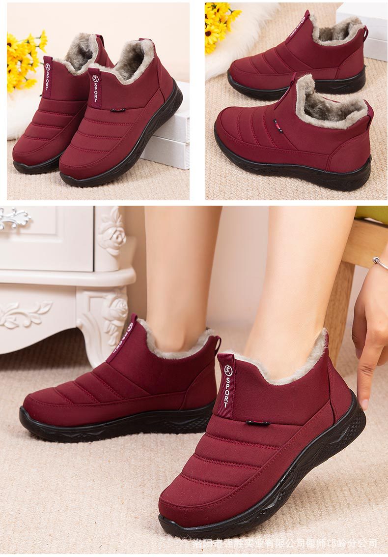 Damen Schneestiefel – Winterschuhe für Frauen – Warm gefütterte Winterstiefeletten – Outdoor Reißverschluss Wasserdicht Zum Hineinschlüpfen Bequeme Schuhe