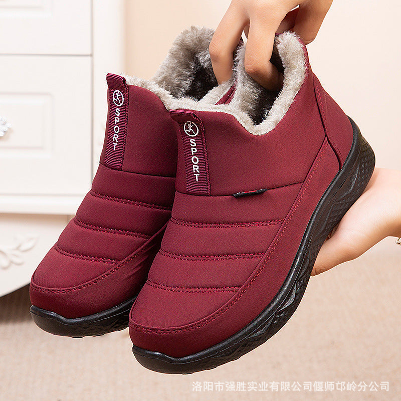 Damen Schneestiefel – Winterschuhe für Frauen – Warm gefütterte Winterstiefeletten – Outdoor Reißverschluss Wasserdicht Zum Hineinschlüpfen Bequeme Schuhe