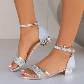Jolina | Glitzer-Sandalette - Glamour &amp; Komfort