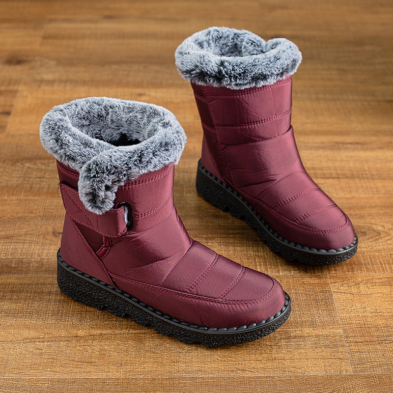 Damen Winter Schneestiefel – Warm gefüttert – Bequeme Rutschfeste Stiefeletten – Wasserdichte Outdoor Laufplattform-Schuhe