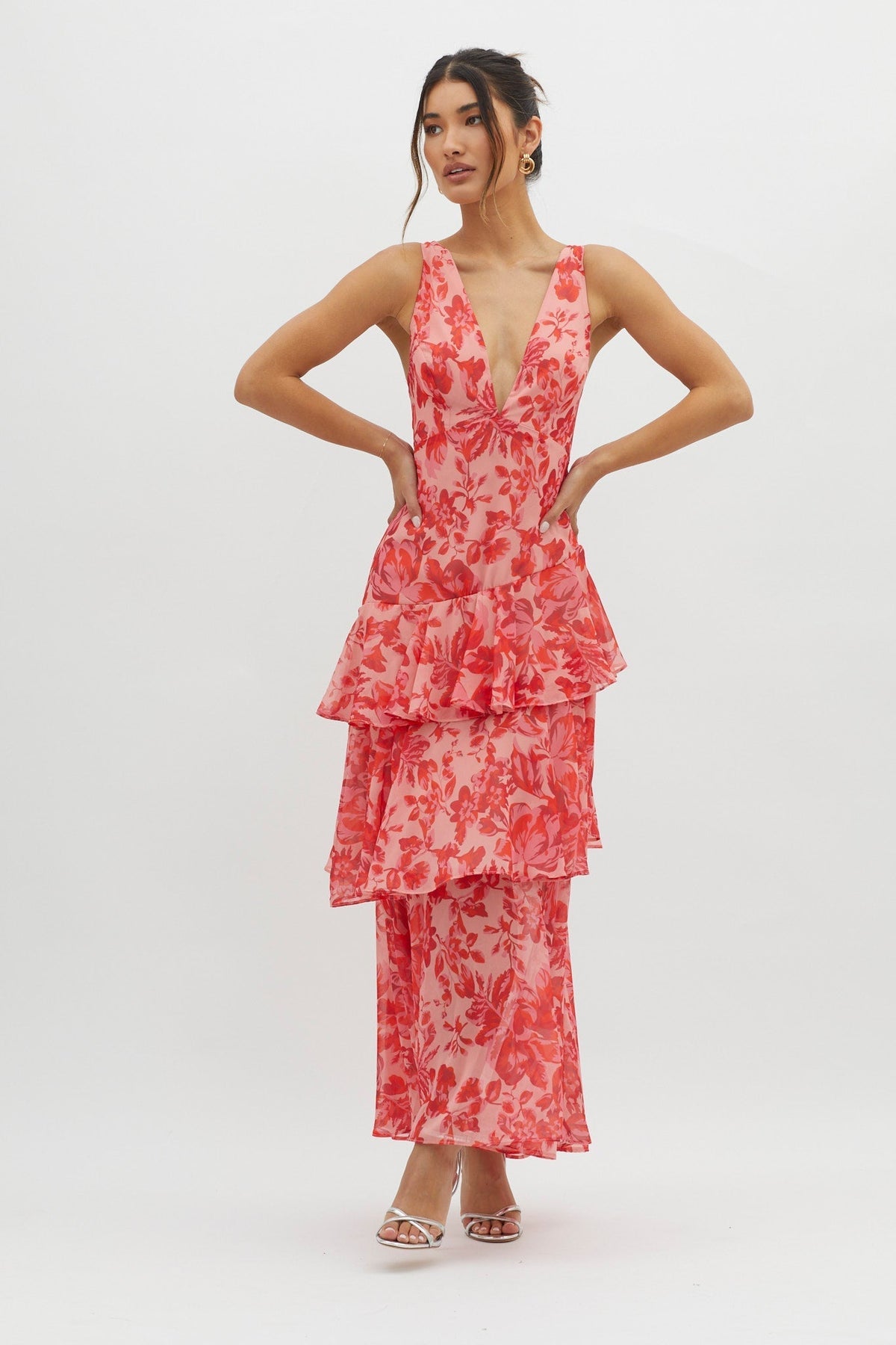 Damen Rüschen Sommerkleid | Midi