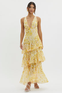 Damen Rüschen Sommerkleid | Midi
