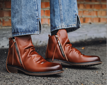 Marmelade | Elegante Lederstiefeletten mit seitlichem Reißverschluss