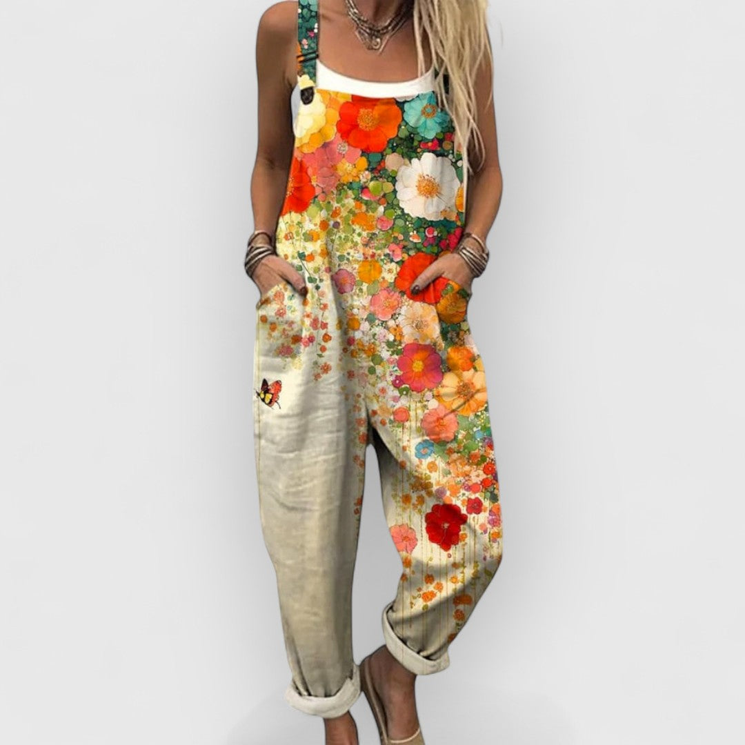 Reina | Luftiger Jumpsuit Mit Vintage-Blumenmuster