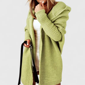 Damen Elegante Kapuzen Strickjacke | Oversized